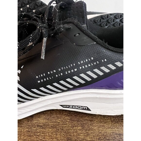 Nike Womens Air Zoom Pegasus 36 Shield AQ8006-002 Black Running Shoes Sz 5.5 - Picture 15 of 16